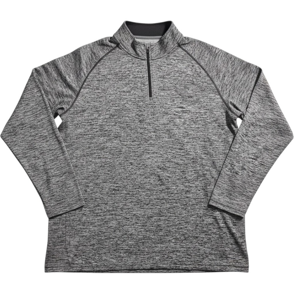 Under Armour Mens XL HeatGear Quarter Zip Pullover Grey Space Performance Top